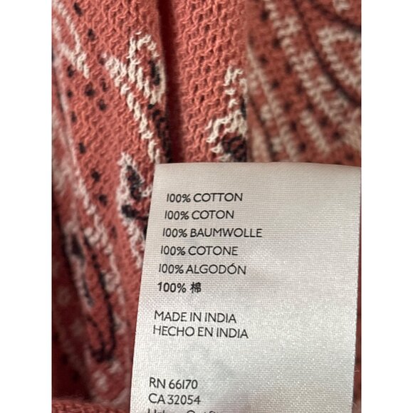 Free People No Matter What Paisley Print Oversized High Low Hem Top XS Cotton - Picture 9 of 9